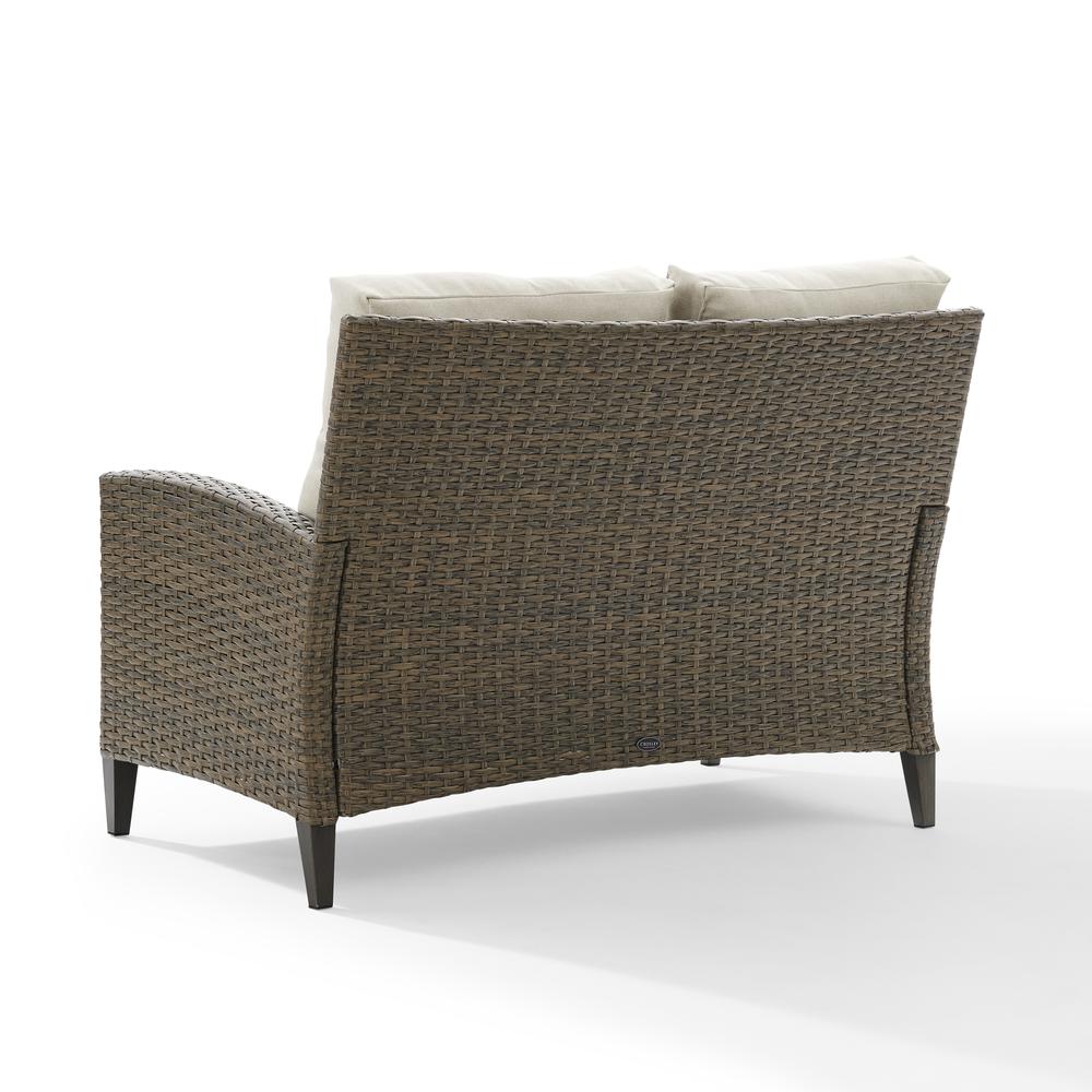 Rockport High Back Wicker Outdoor Loveseat. Picture 3