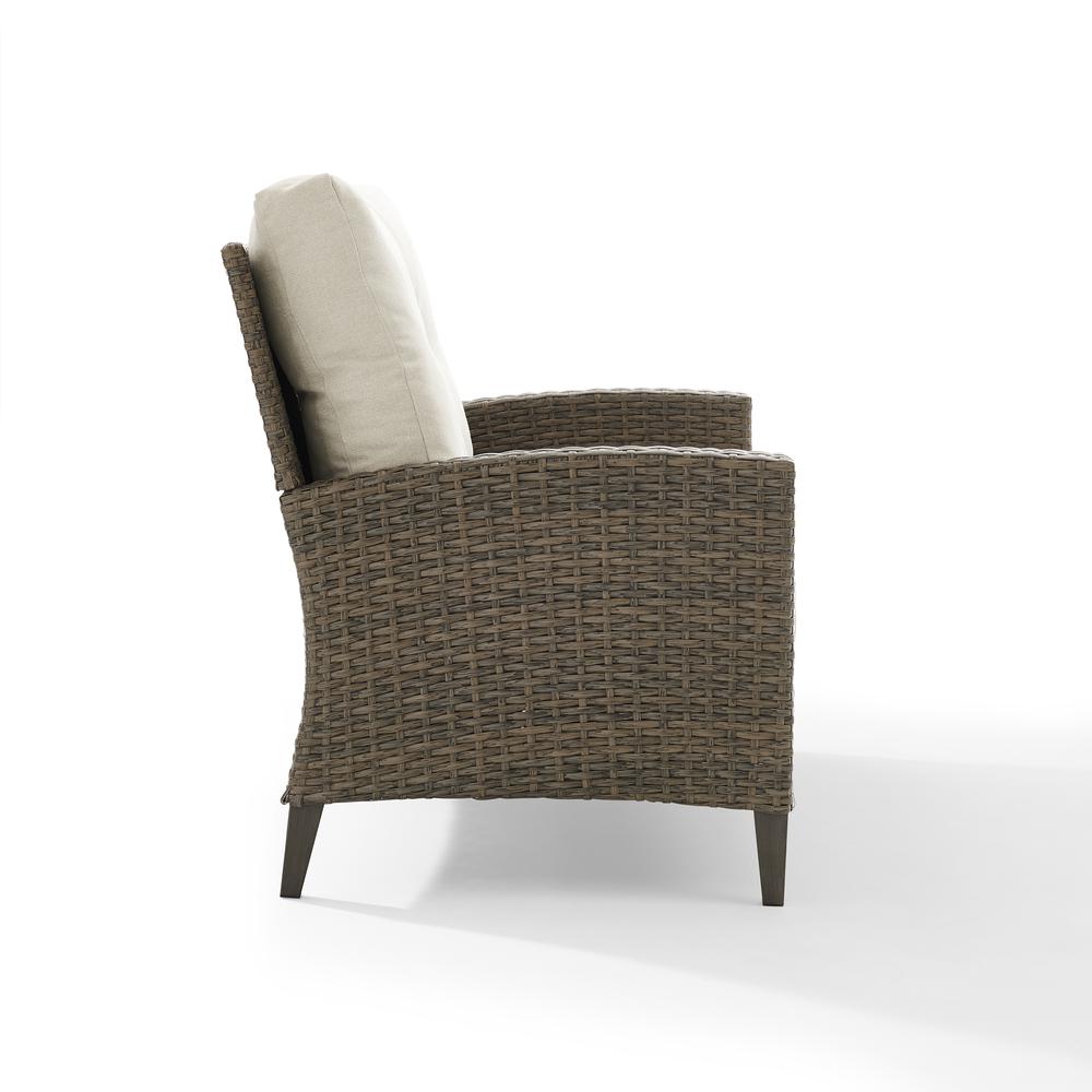 Rockport High Back Wicker Outdoor Loveseat. Picture 14