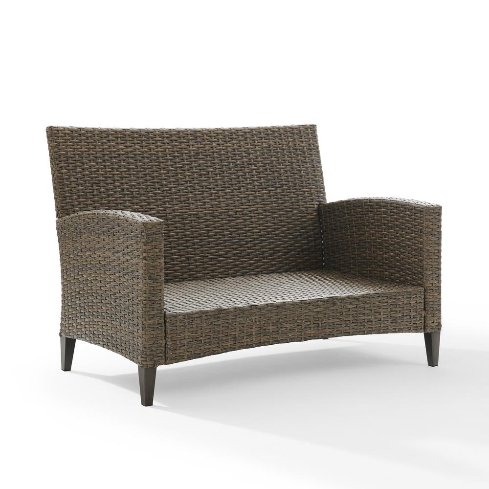 Rockport High Back Wicker Outdoor Loveseat. Picture 8