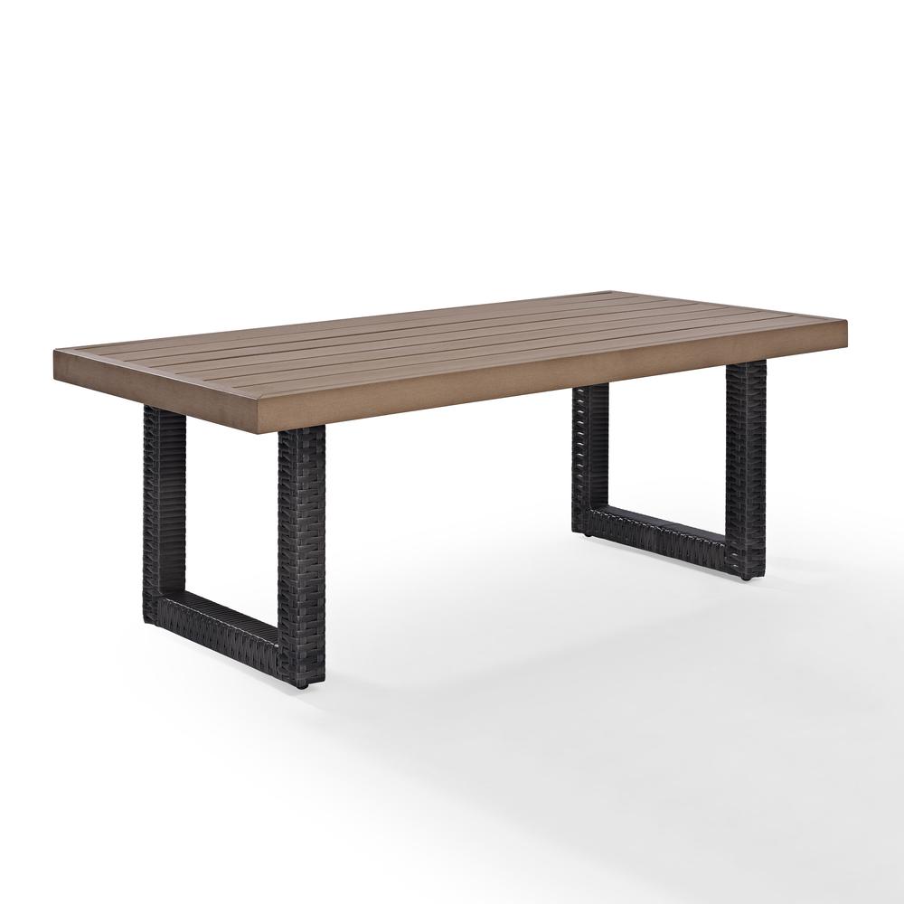 Beaufort Outdoor Wicker Coffee Table Mist/Brown. Picture 5