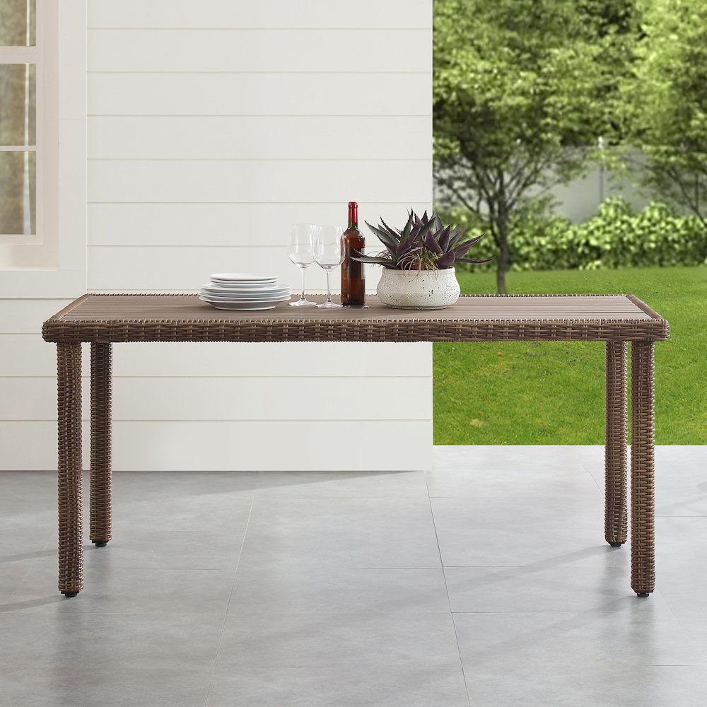 Bradenton Wicker Outdoor Dining Table. Picture 3