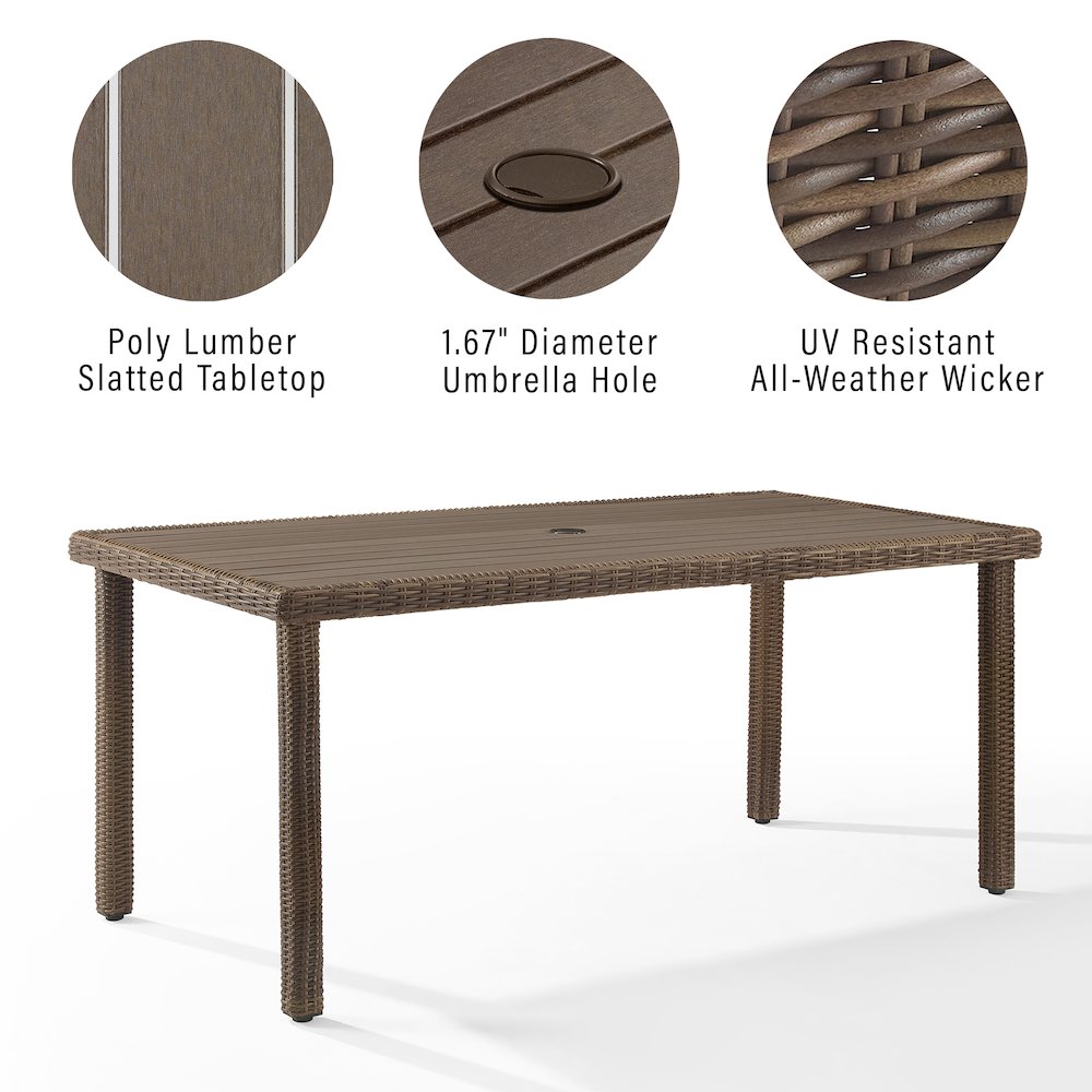 Bradenton Wicker Outdoor Dining Table. Picture 4