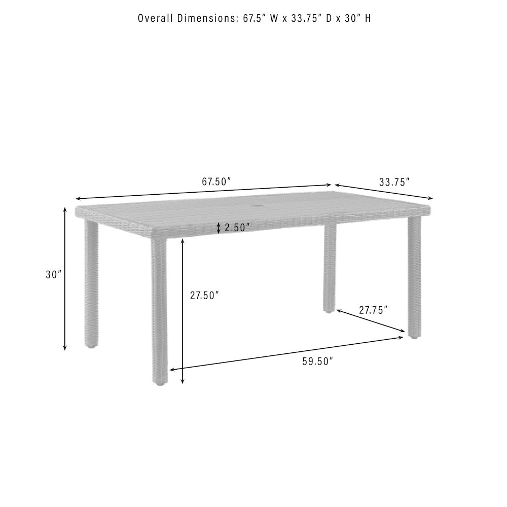 Bradenton Wicker Outdoor Dining Table. Picture 6