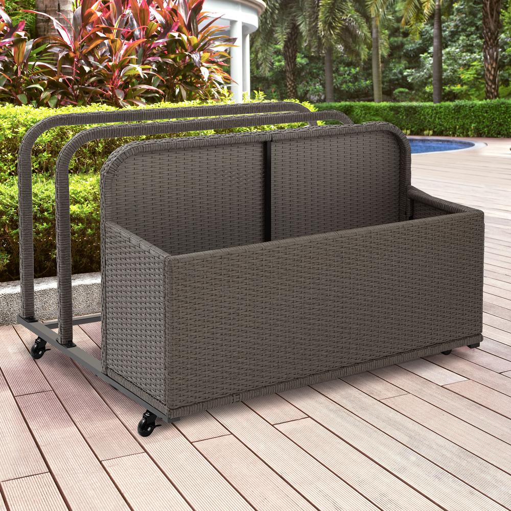 Palm Harbor Wicker Outdoor Storage Pool Caddy. Picture 1