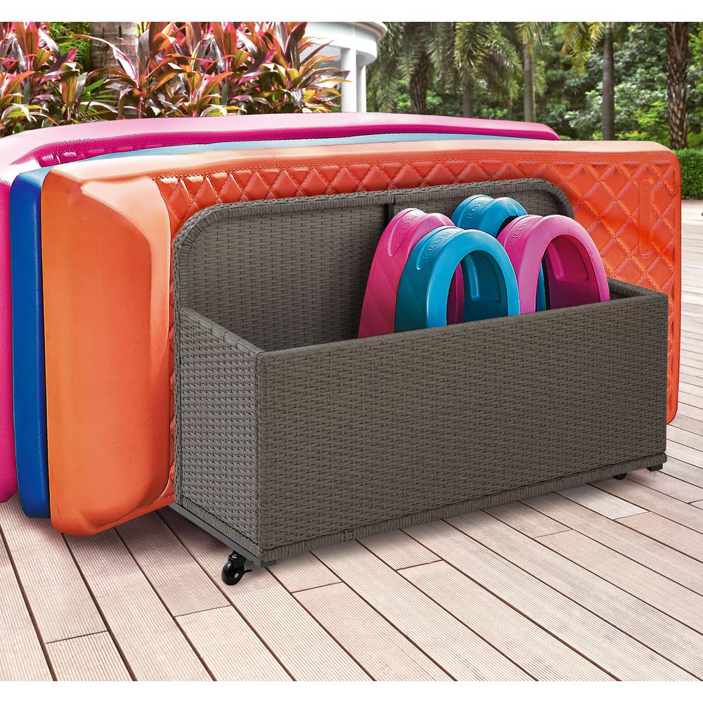 Palm Harbor Wicker Outdoor Storage Pool Caddy. Picture 2