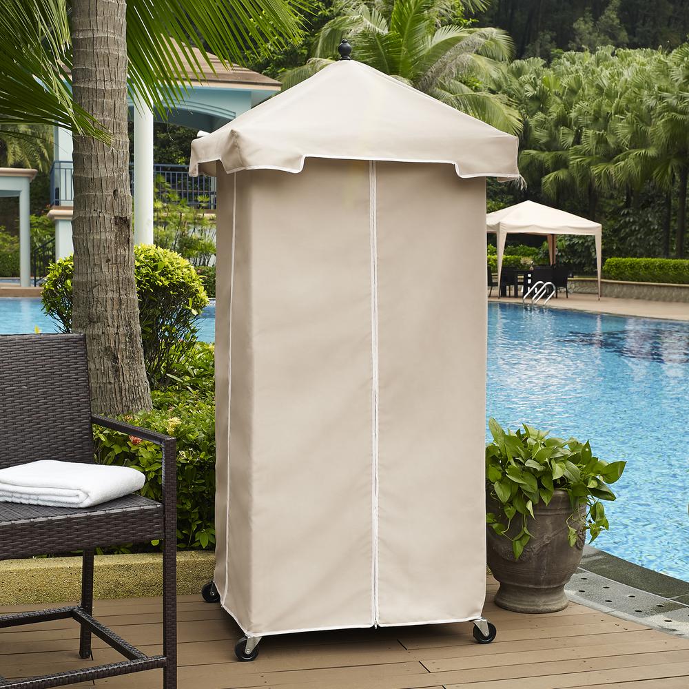 Palm Harbor Wicker Outdoor Storage Towel Valet. Picture 4