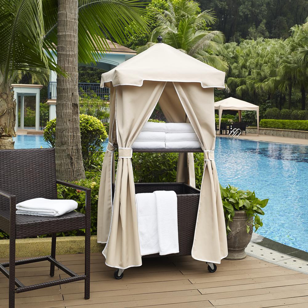 Palm Harbor Wicker Outdoor Storage Towel Valet. Picture 6