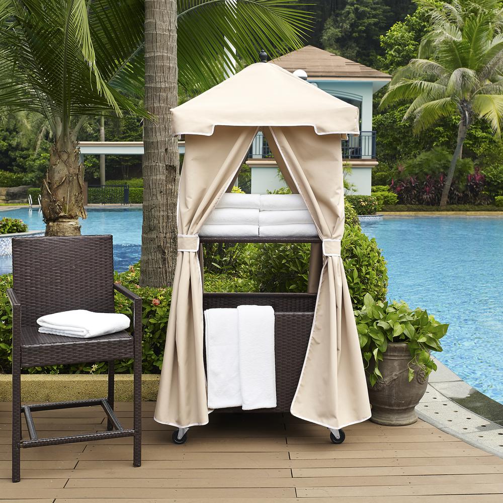 Palm Harbor Wicker Outdoor Storage Towel Valet. Picture 7