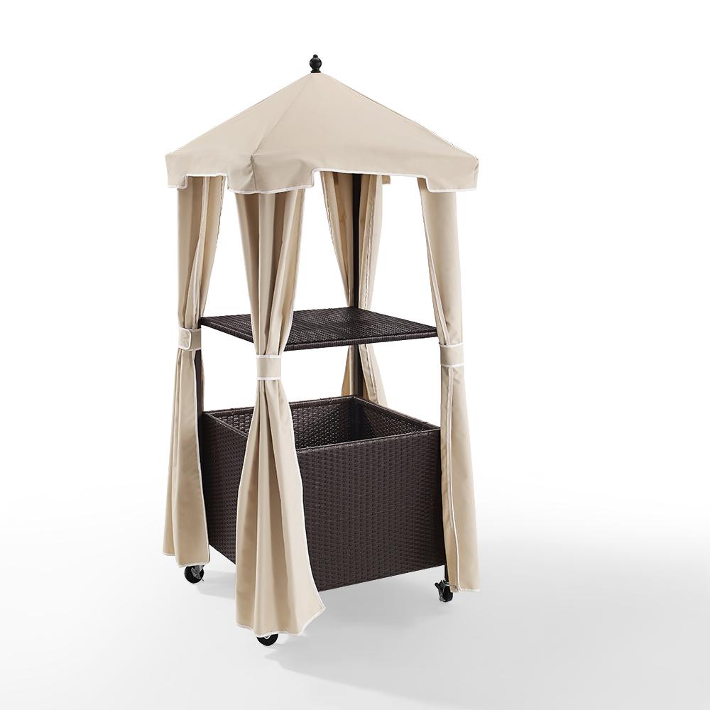 Palm Harbor Wicker Outdoor Storage Towel Valet. Picture 3