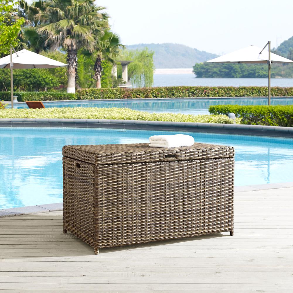 Bradenton Wicker Outdoor Storage Box. Picture 3