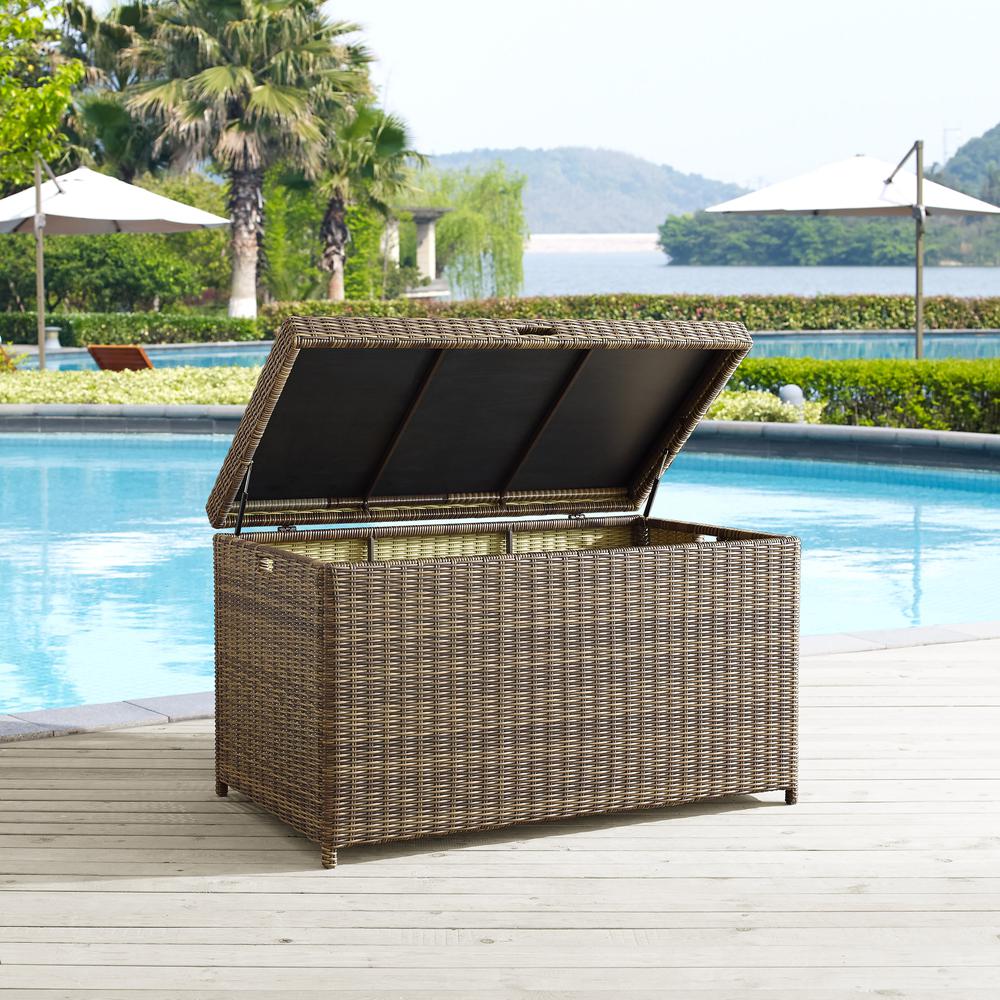 Bradenton Wicker Outdoor Storage Box. Picture 4