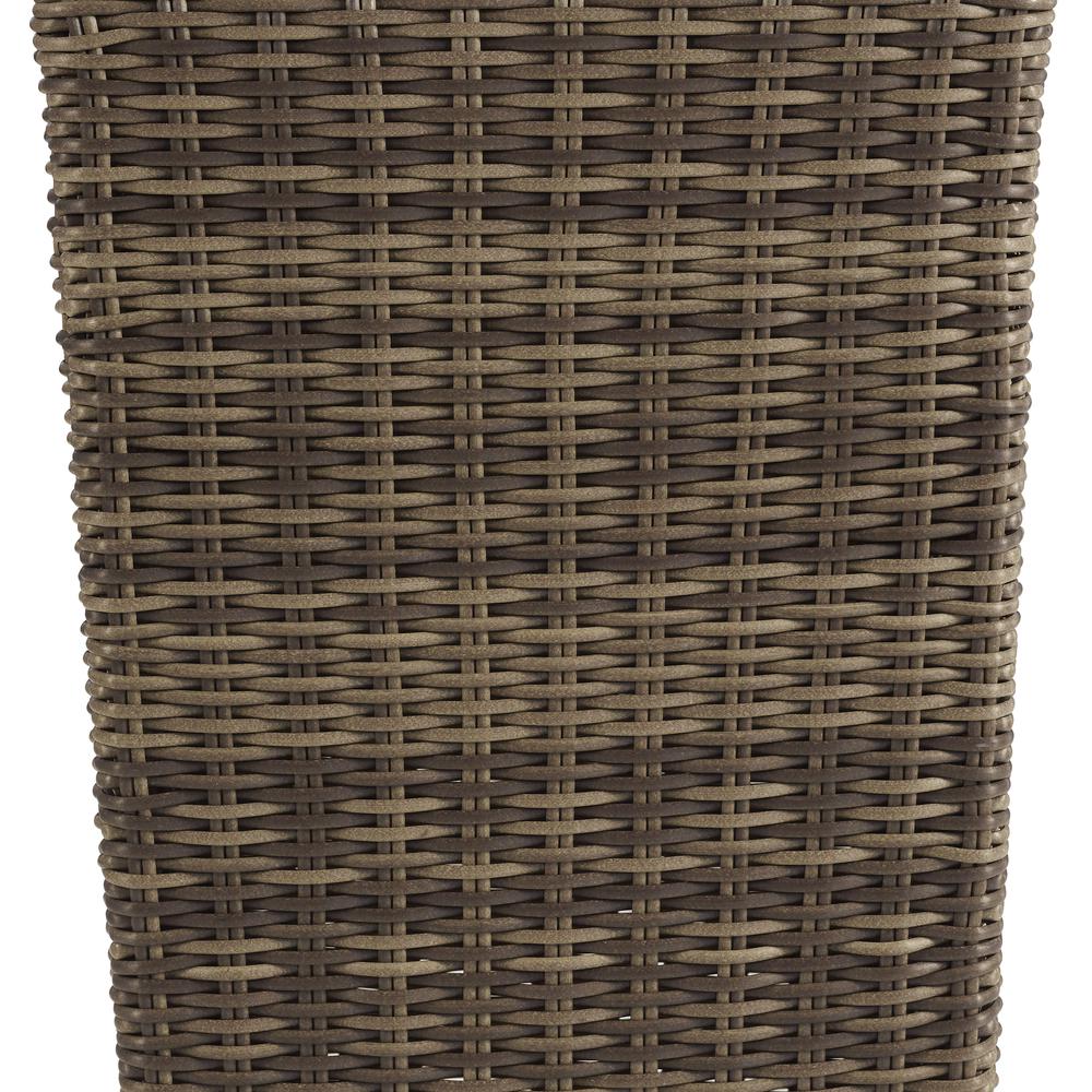 Bradenton Outdoor Wicker Trash Can Weathered Brown. Picture 8