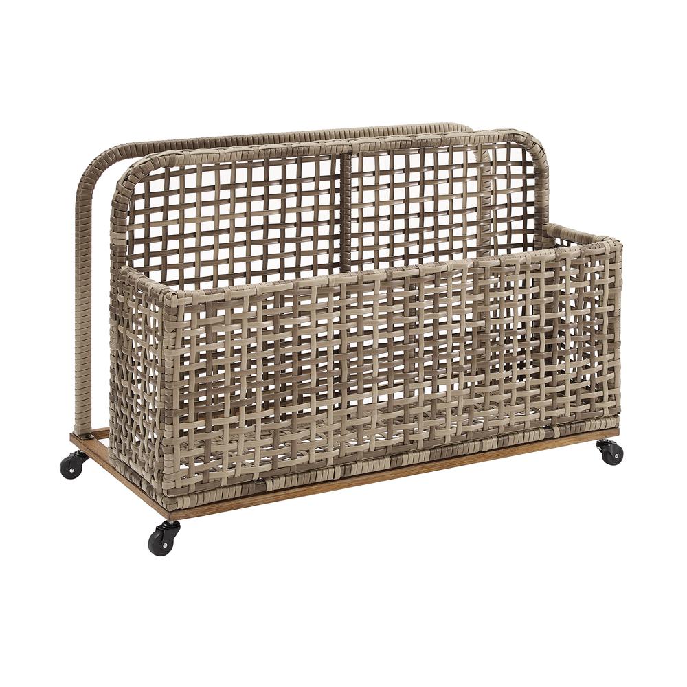 Ridley Wicker Outdoor Storage Pool Caddy. Picture 10