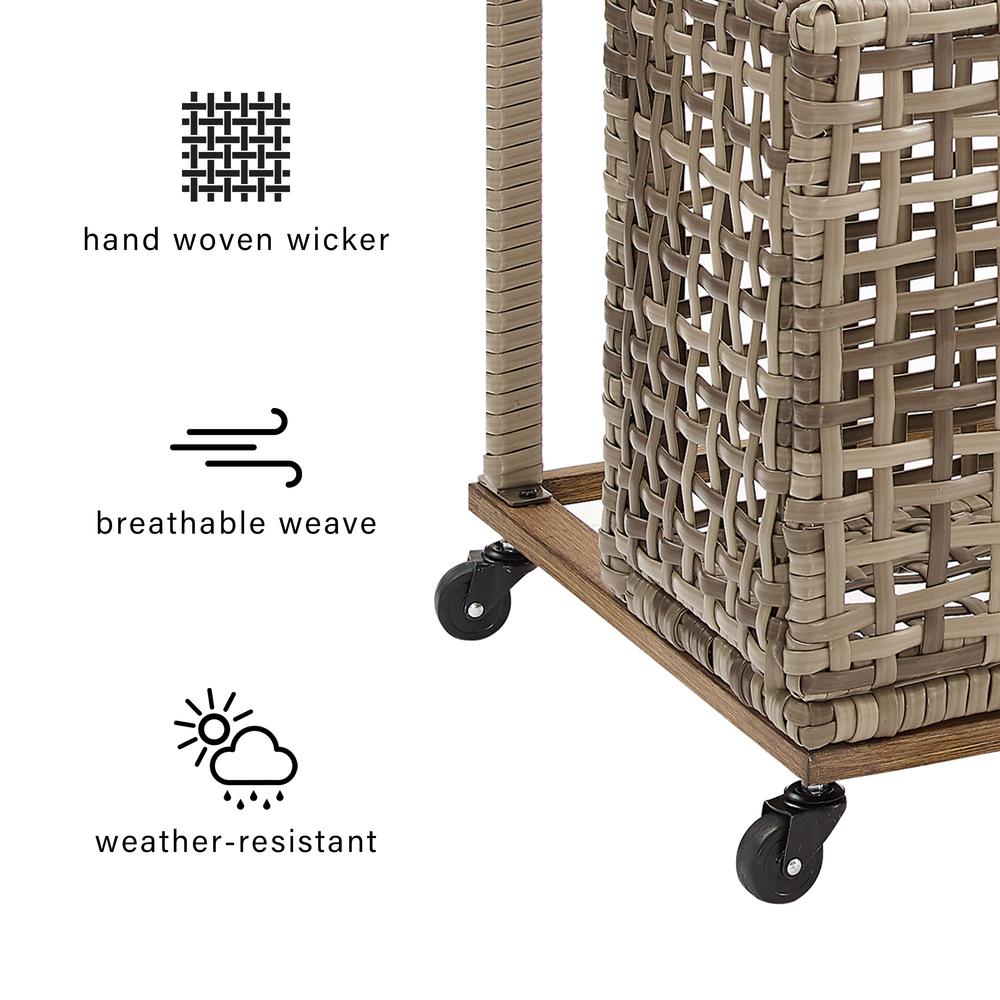 Ridley Wicker Outdoor Storage Pool Caddy. Picture 15