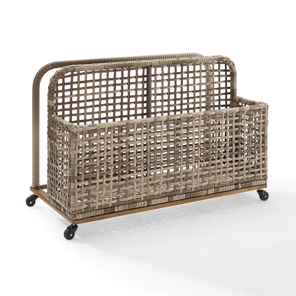 Ridley Wicker Outdoor Storage Pool Caddy. Picture 7