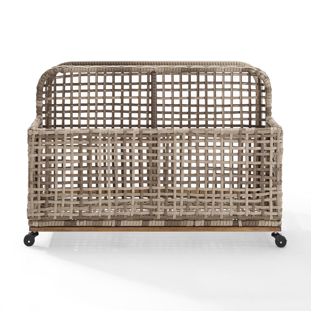 Ridley Wicker Outdoor Storage Pool Caddy. Picture 8