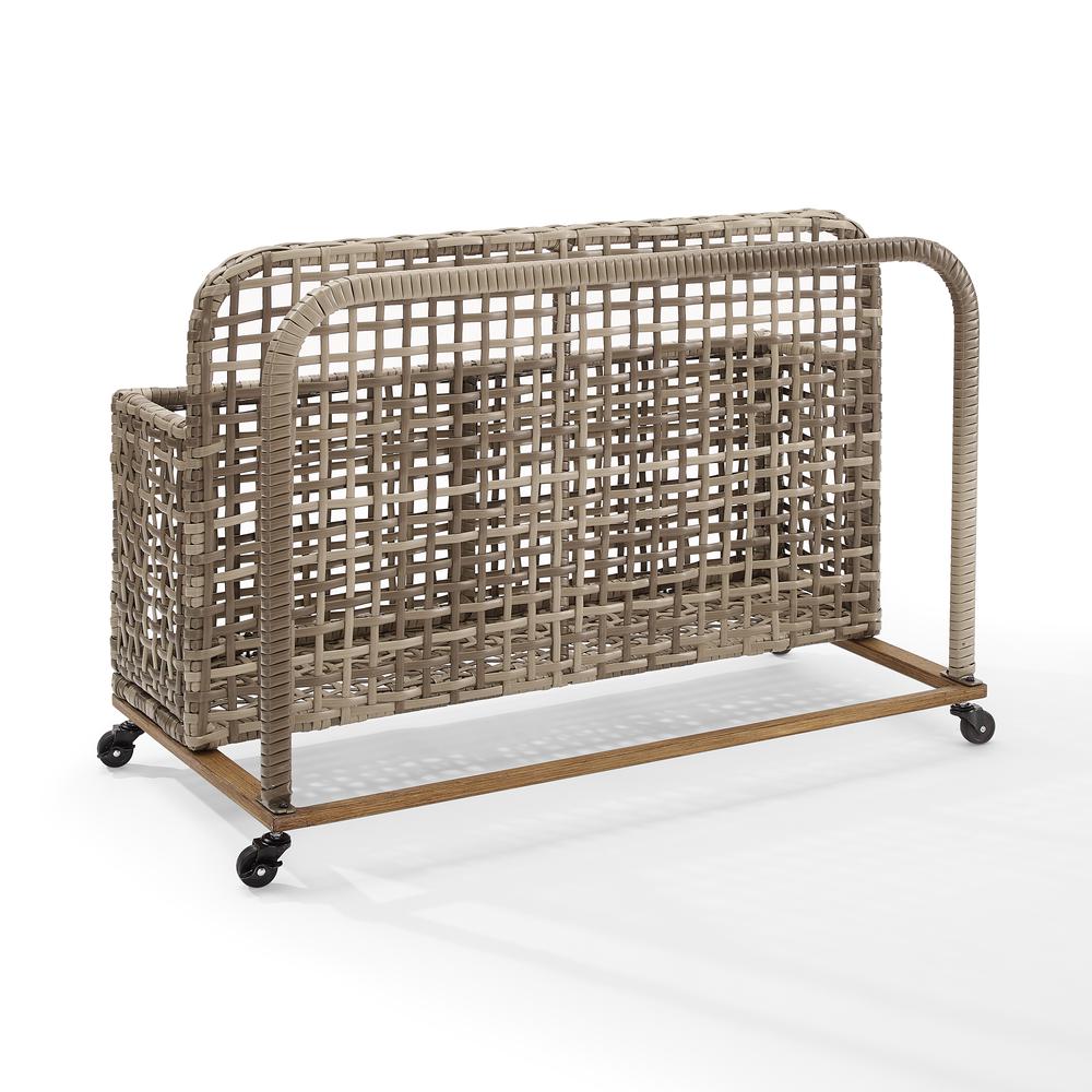 Ridley Wicker Outdoor Storage Pool Caddy. Picture 6