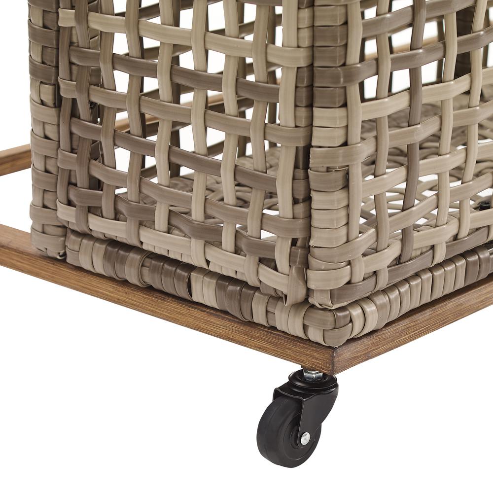 Ridley Wicker Outdoor Storage Pool Caddy. Picture 4