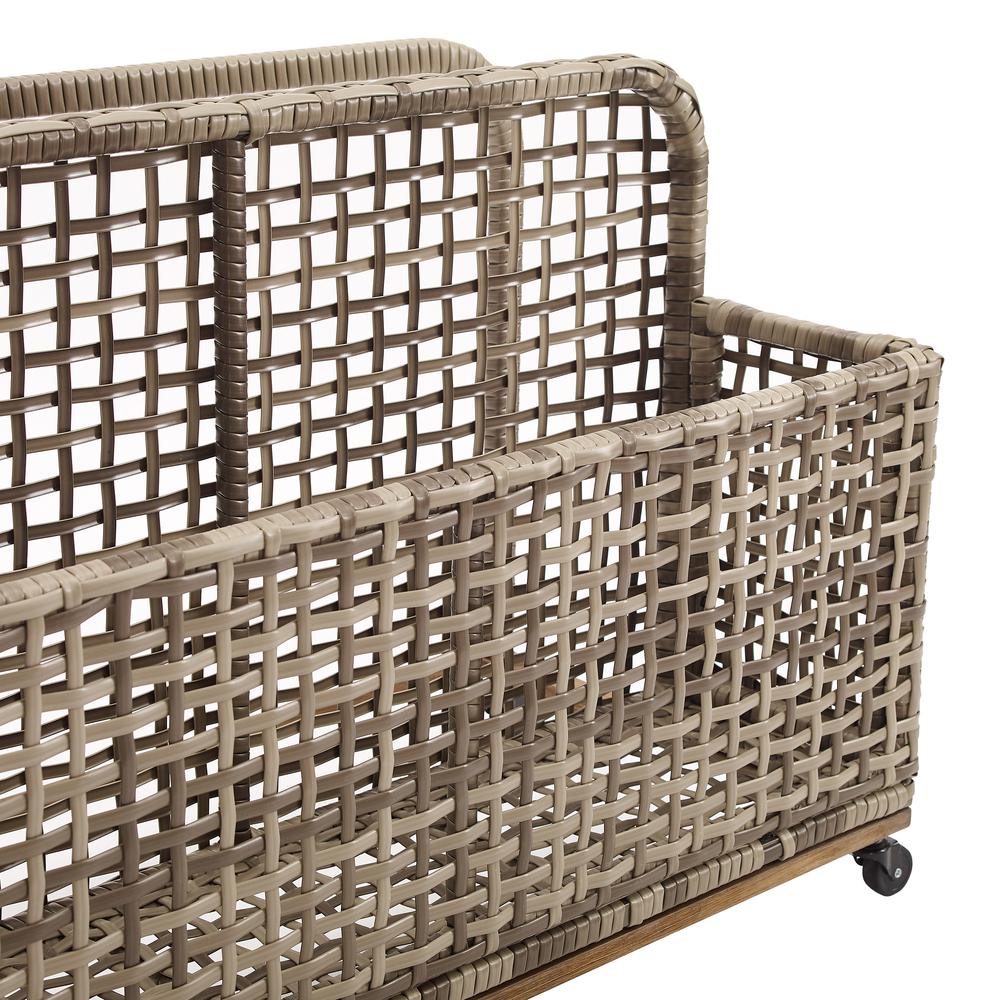 Ridley Wicker Outdoor Storage Pool Caddy. Picture 3