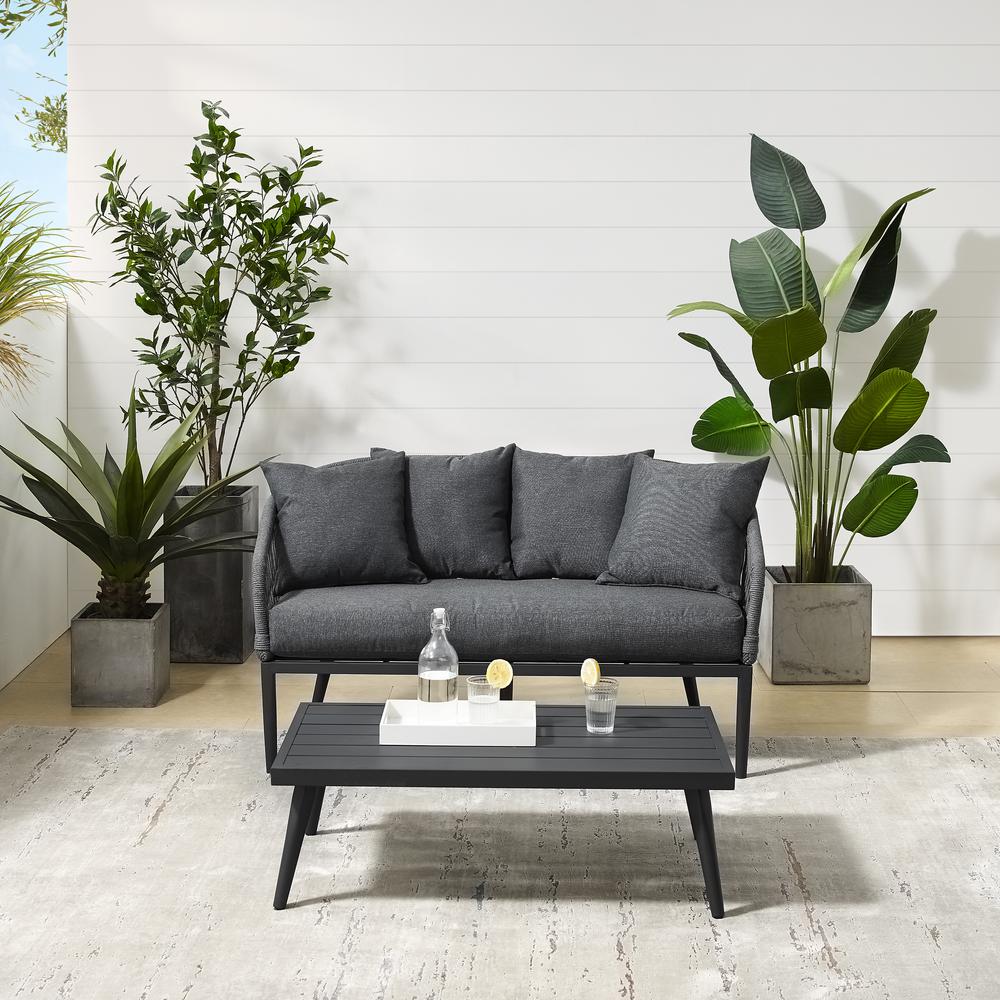 Dover 2Pc Outdoor Loveseat Patio Furniture Set - Loveseat & Coffee Table. Picture 6