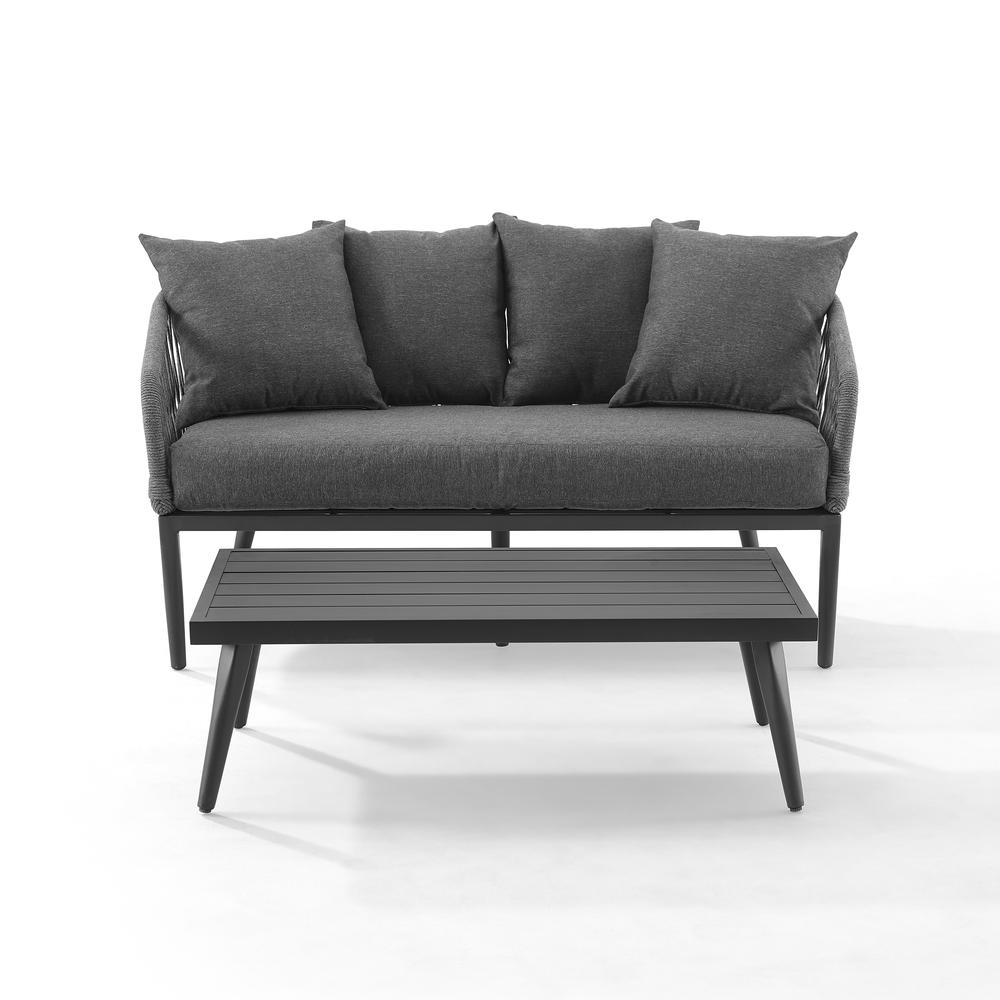 Dover 2Pc Outdoor Loveseat Patio Furniture Set - Loveseat & Coffee Table. Picture 3
