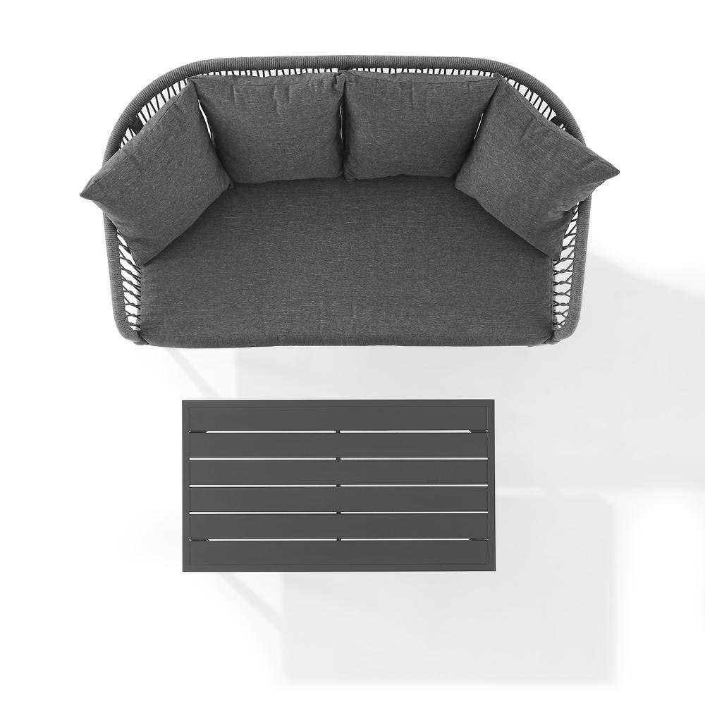 Dover 2Pc Outdoor Loveseat Patio Furniture Set - Loveseat & Coffee Table. Picture 9