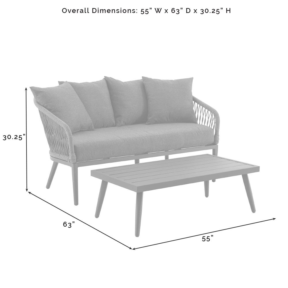 Dover 2Pc Outdoor Loveseat Patio Furniture Set - Loveseat & Coffee Table. Picture 17