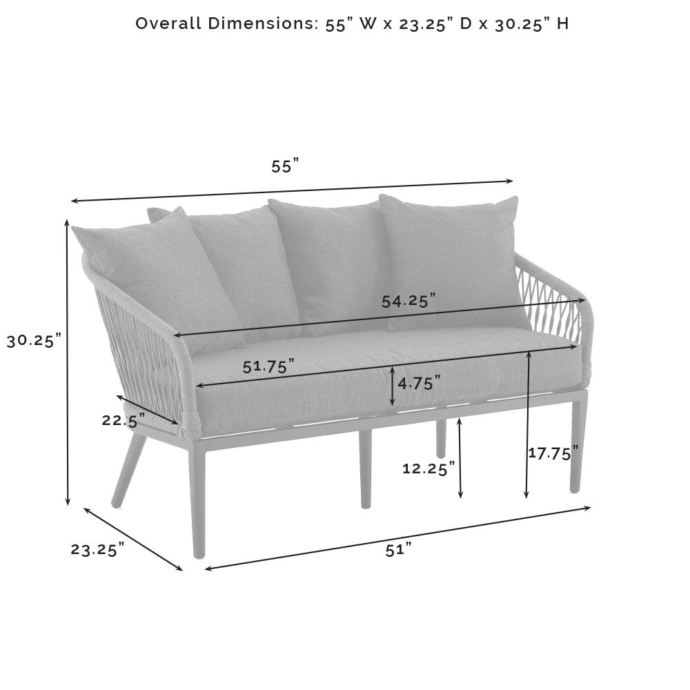 Dover 2Pc Outdoor Loveseat Patio Furniture Set - Loveseat & Coffee Table. Picture 18