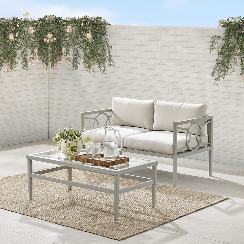 Ashford 2Pc Outdoor Loveseat Patio Furniture Set - Loveseat & Coffee Table. Picture 9