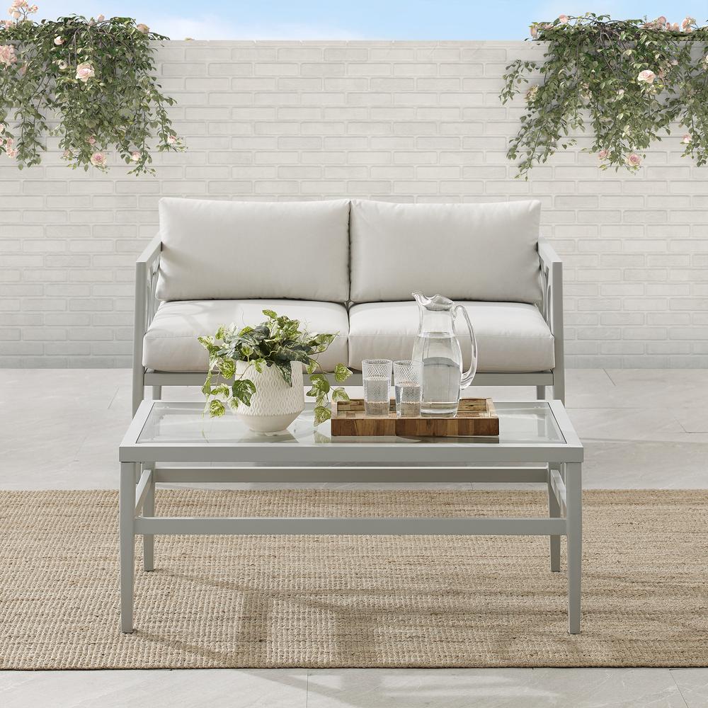 Ashford 2Pc Outdoor Loveseat Patio Furniture Set - Loveseat & Coffee Table. Picture 2