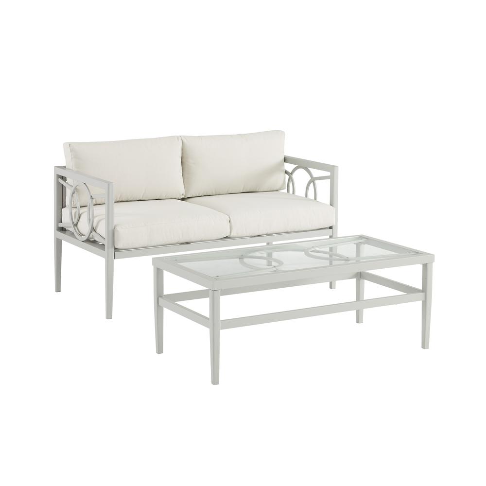 Ashford 2Pc Outdoor Loveseat Patio Furniture Set - Loveseat & Coffee Table. Picture 15