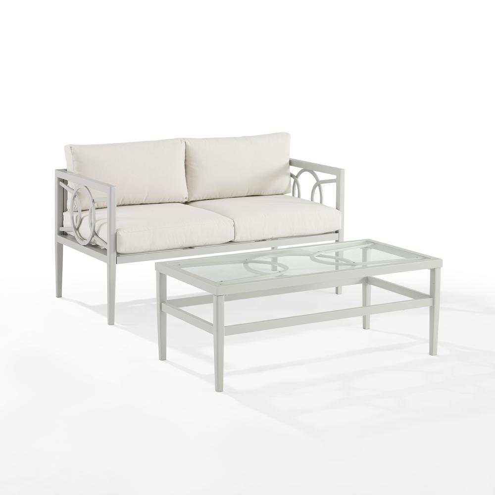 Ashford 2Pc Outdoor Loveseat Patio Furniture Set - Loveseat & Coffee Table. Picture 6