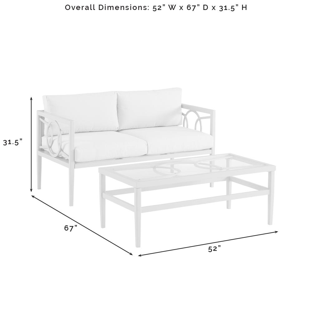 Ashford 2Pc Outdoor Loveseat Patio Furniture Set - Loveseat & Coffee Table. Picture 18