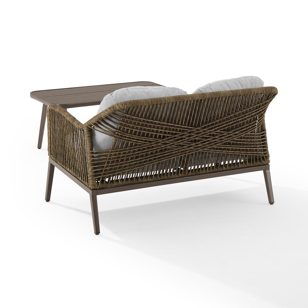 Haven 2Pc Wicker Outdoor Loveseat Patio Furniture Set - Loveseat & Coffee Table. Picture 10
