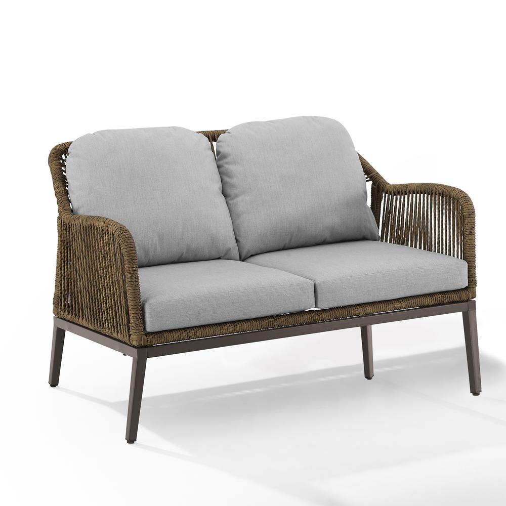 Haven 2Pc Wicker Outdoor Loveseat Patio Furniture Set - Loveseat & Coffee Table. Picture 11