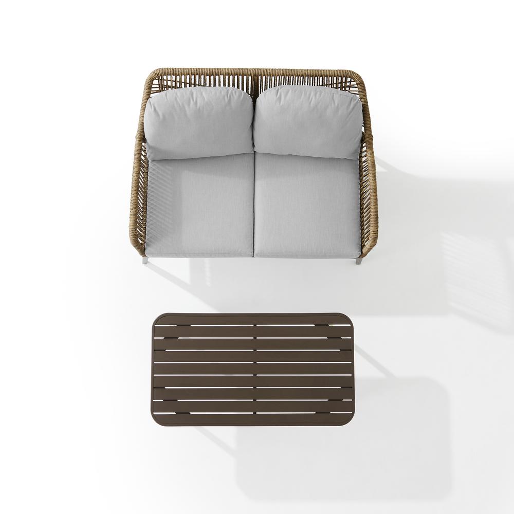 Haven 2Pc Wicker Outdoor Loveseat Patio Furniture Set - Loveseat & Coffee Table. Picture 13