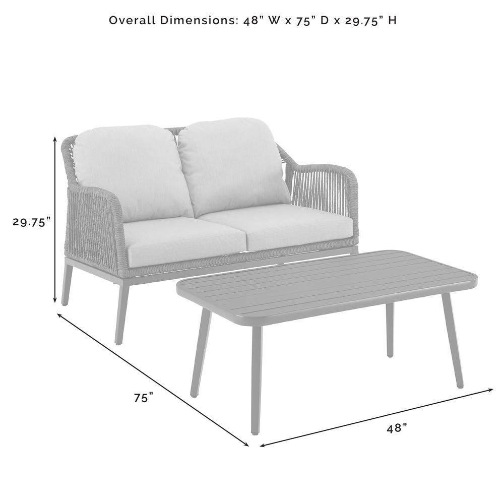 Haven 2Pc Wicker Outdoor Loveseat Patio Furniture Set - Loveseat & Coffee Table. Picture 14