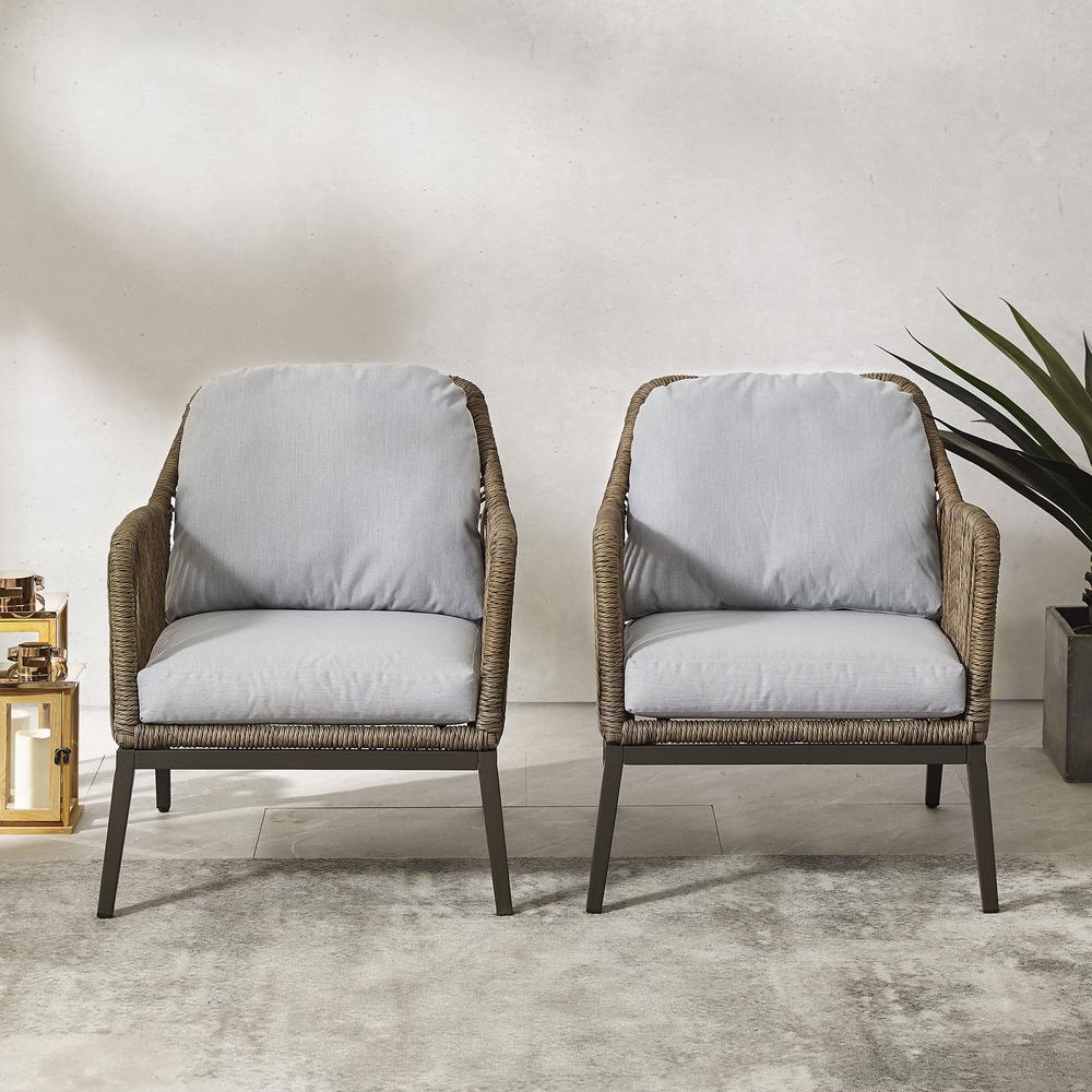 Haven 2Pc Wicker Outdoor Chair Set - 2 Armchairs. Picture 3