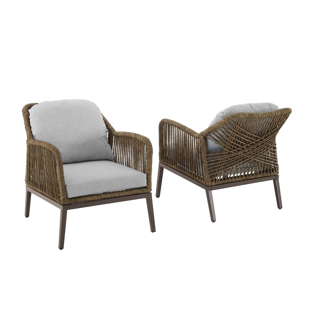 Haven 2Pc Wicker Outdoor Chair Set - 2 Armchairs. Picture 1