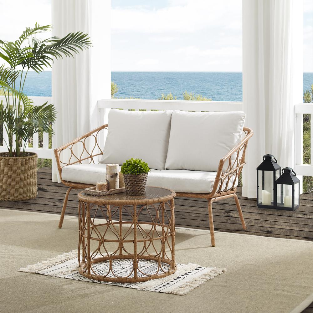 Juniper 2Pc Wicker Outdoor Loveseat Patio Furniture Set. Picture 2