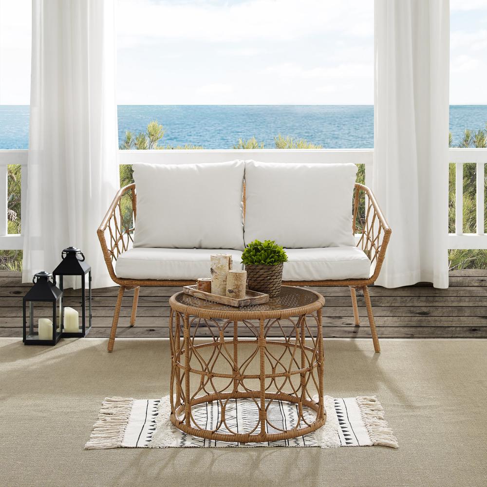 Juniper 2Pc Wicker Outdoor Loveseat Patio Furniture Set. Picture 3