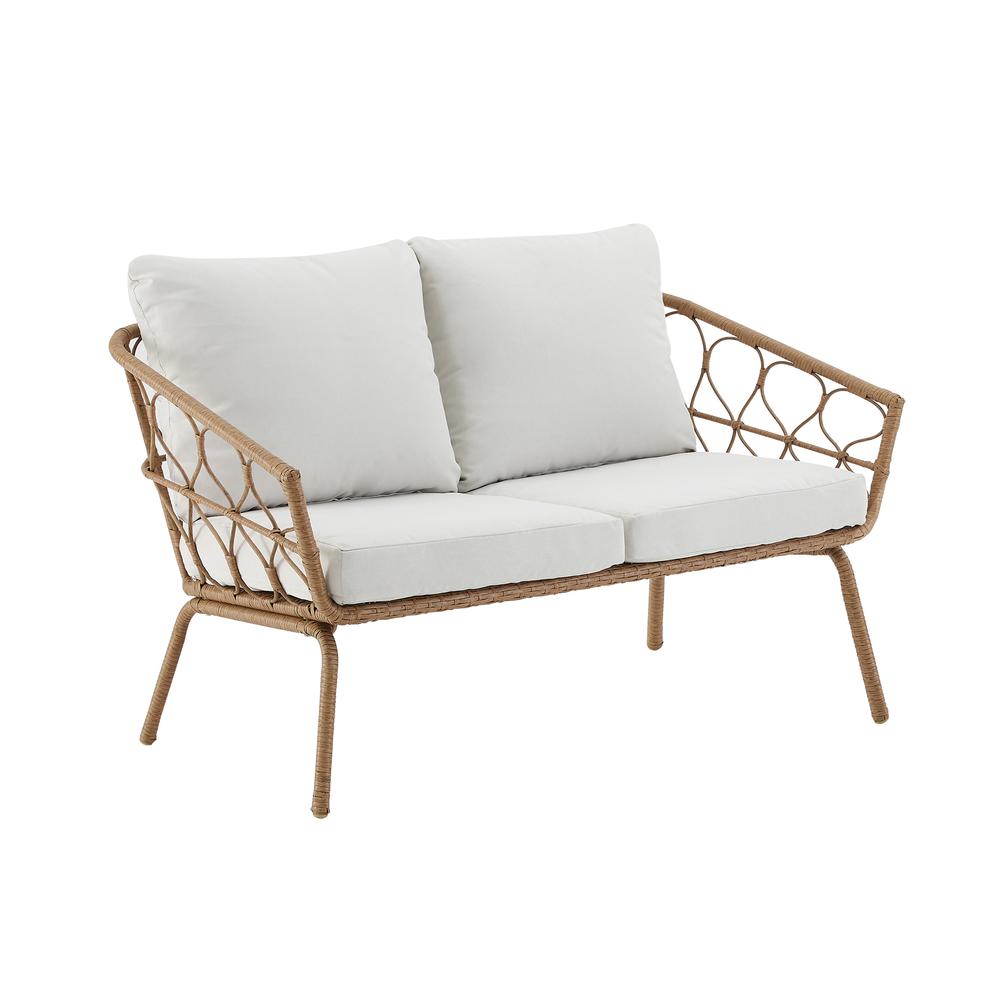 Juniper 2Pc Wicker Outdoor Loveseat Patio Furniture Set. Picture 14