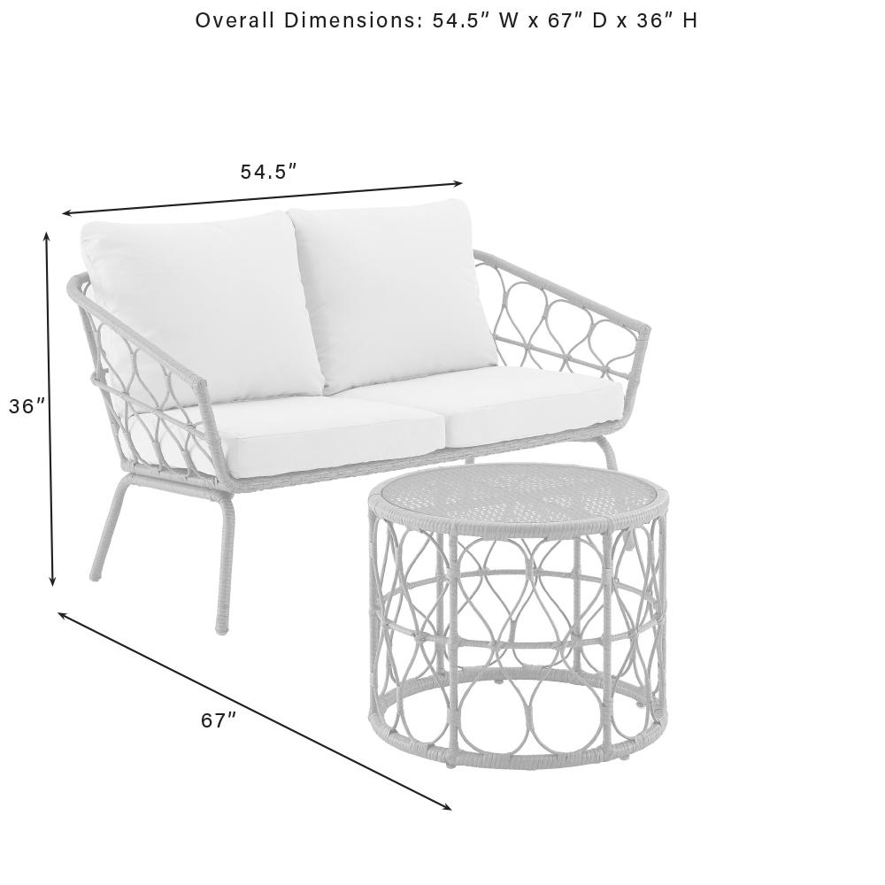 Juniper 2Pc Wicker Outdoor Loveseat Patio Furniture Set. Picture 16