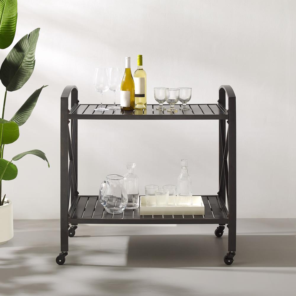 Kaplan Metal Outdoor Bar Cart. Picture 3