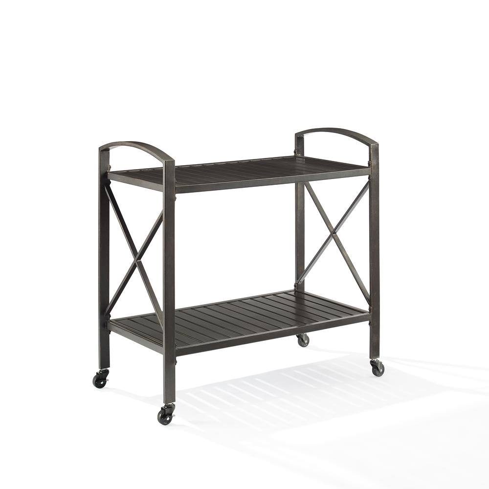 Kaplan Metal Outdoor Bar Cart. Picture 1