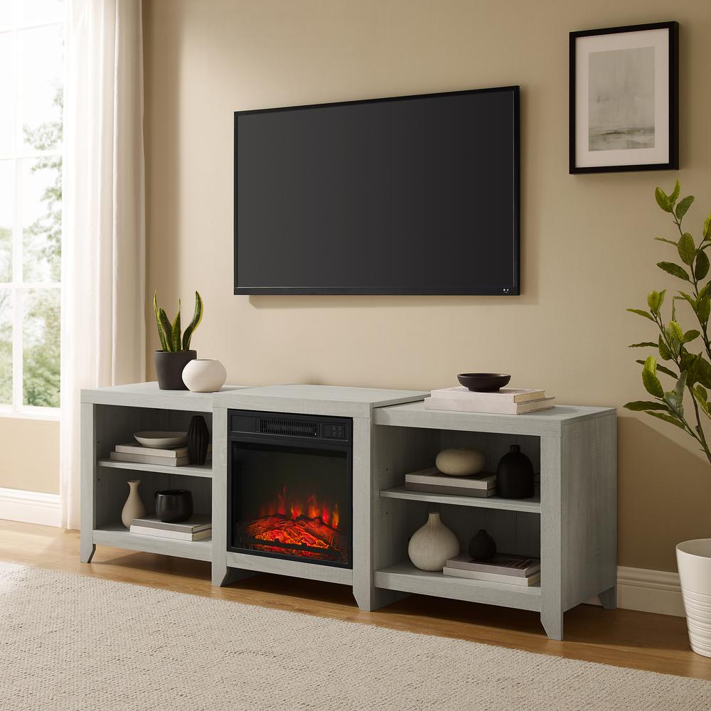 Ronin Low Profile Fireplace Tv Stand For 75+ Inch Tv. Picture 2