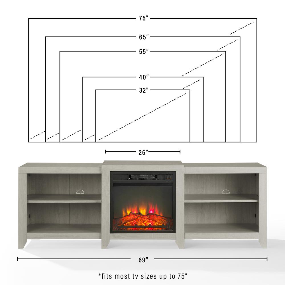 Ronin Low Profile Fireplace Tv Stand For 75+ Inch Tv. Picture 4