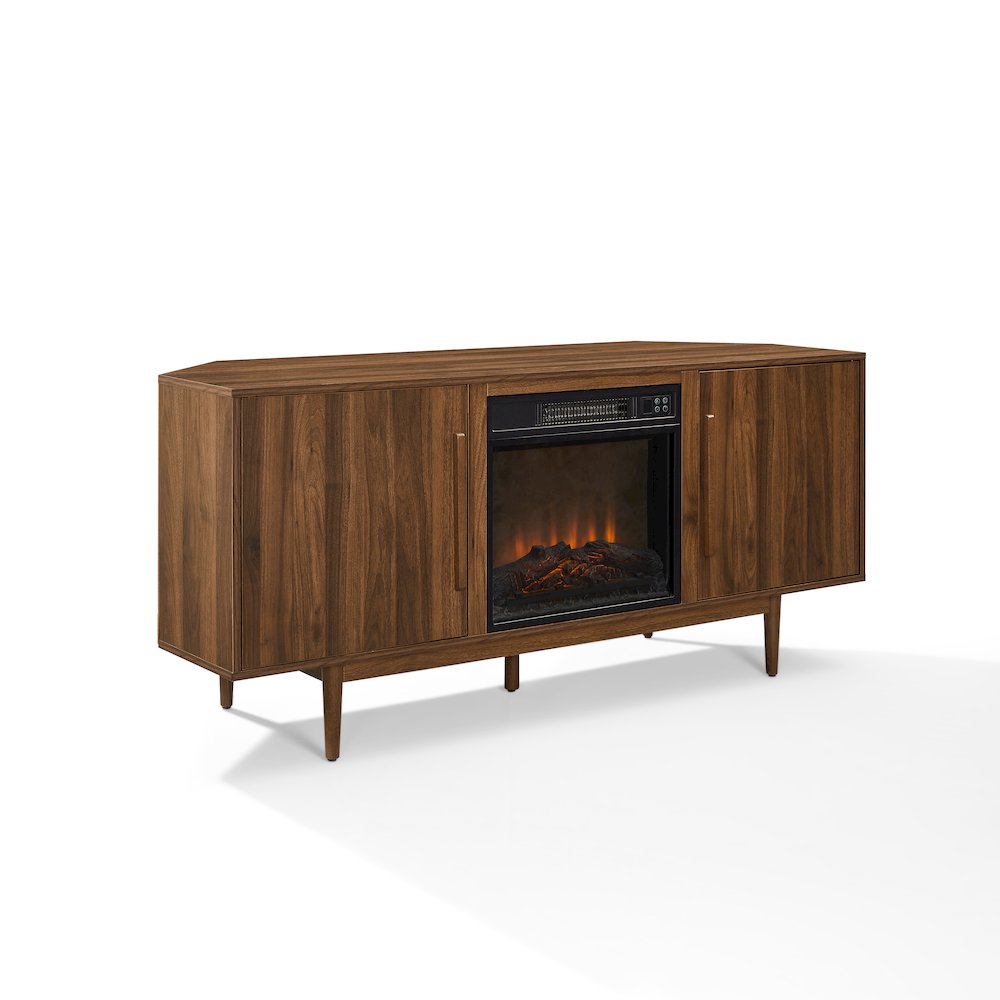 Liam Corner Fireplace Tv Stand For 65" Tv Walnut. Picture 1
