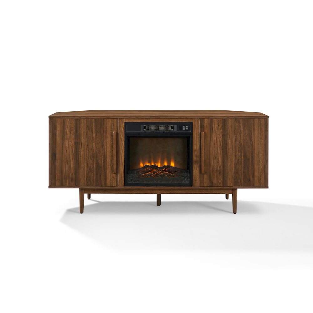 Liam Corner Fireplace Tv Stand For 65" Tv Walnut. Picture 2