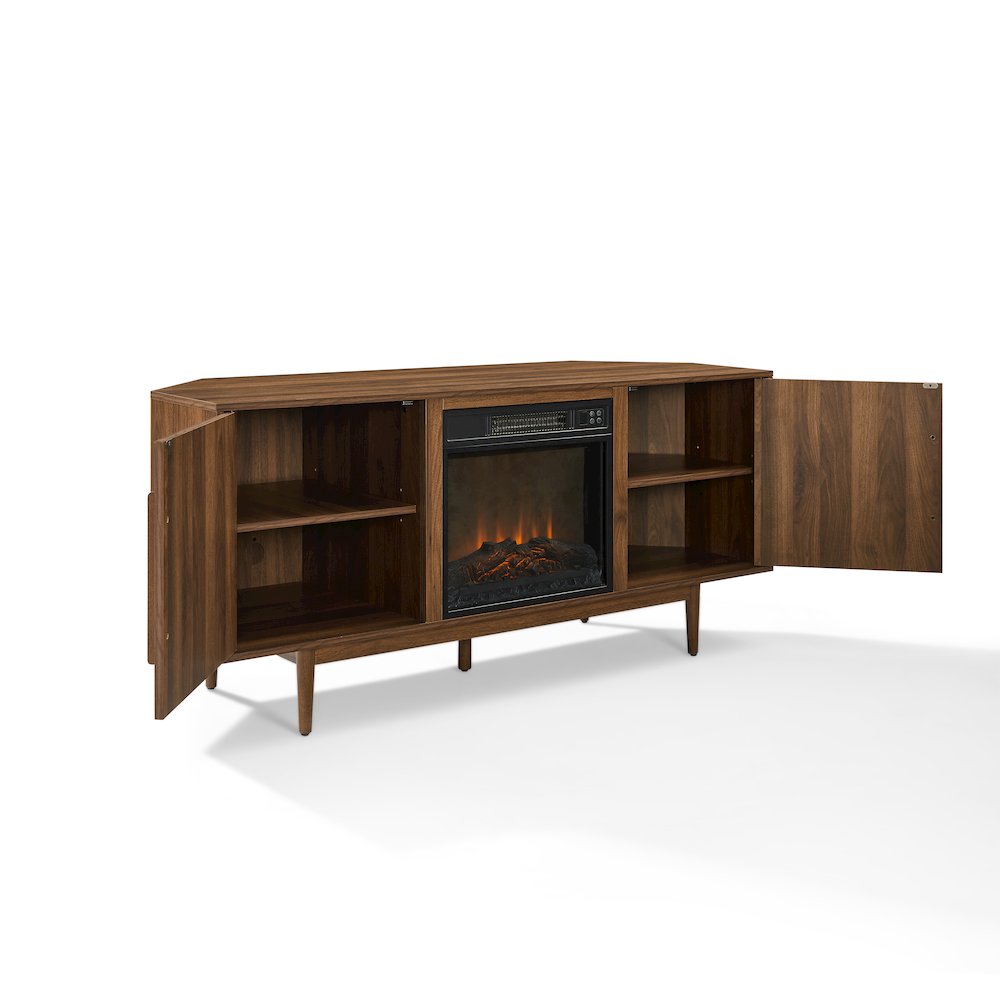 Liam Corner Fireplace Tv Stand For 65" Tv Walnut. Picture 3